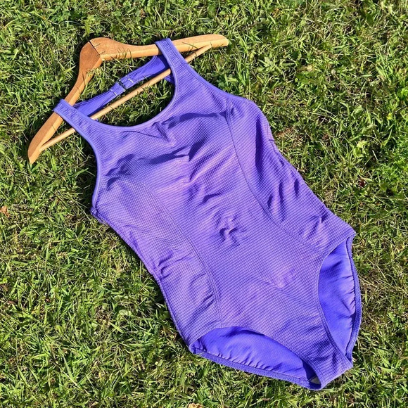 Vintage Purple  One-piece Swimsuit - Size 12L - Picture 1 of 7